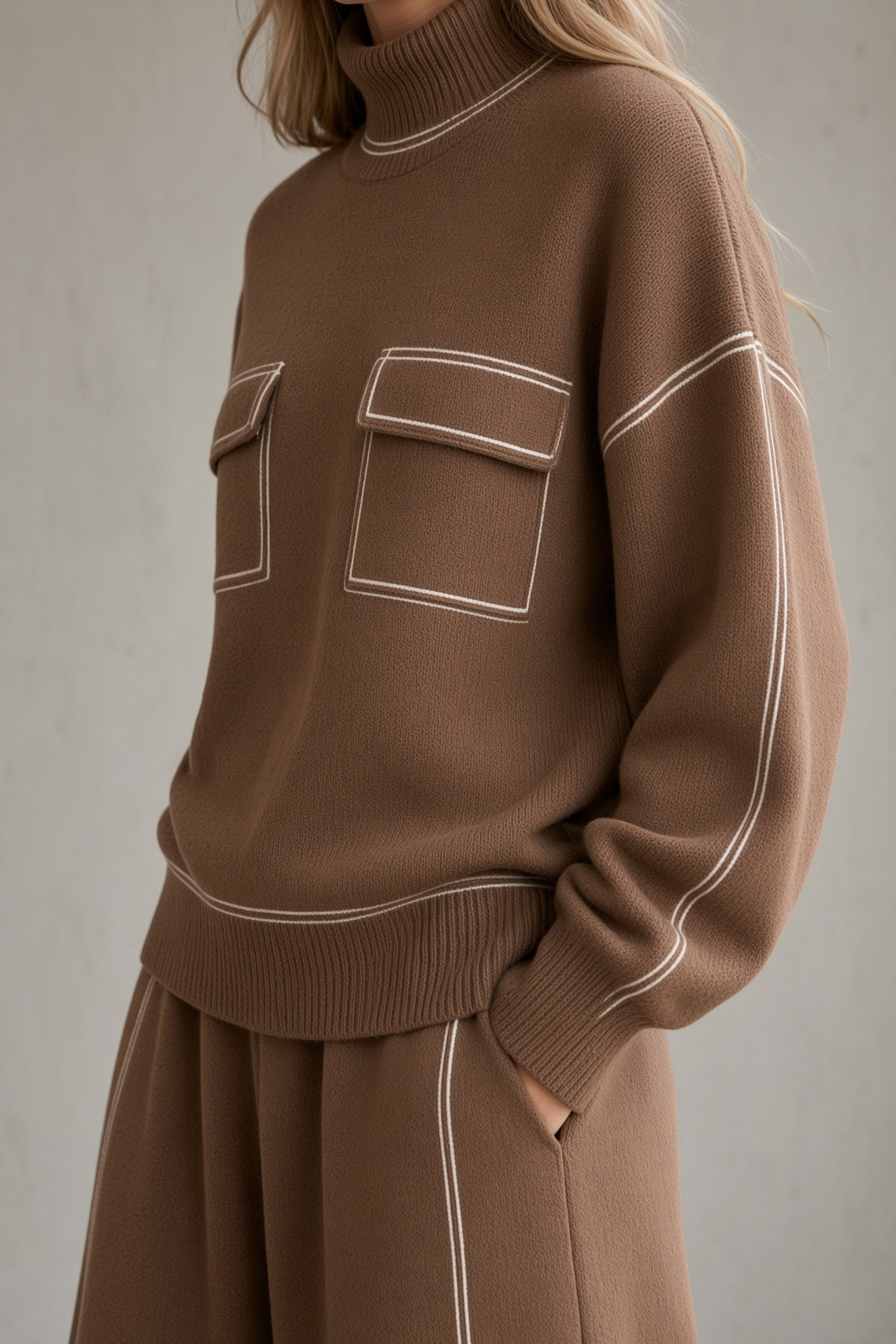 Vivienne Turtleneck Knit Skirt Two-Piece Set