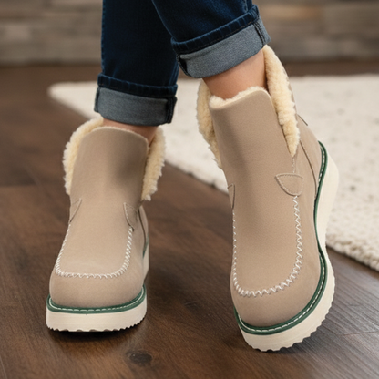 Astrid Fleece Lined Suede Wedge Winter Boots