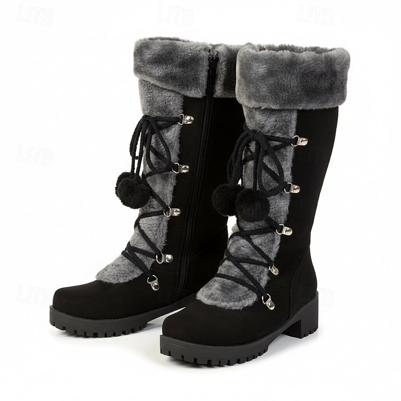Seraphina Knee High Lace-Up Winter Boots