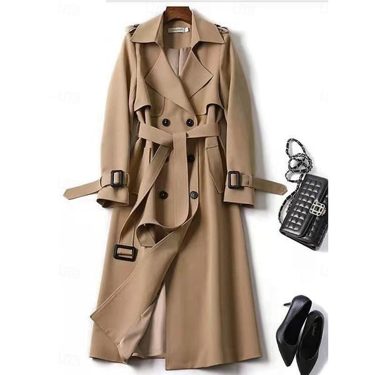 Arabella Belted Double-Breasted Longline Trench Coat