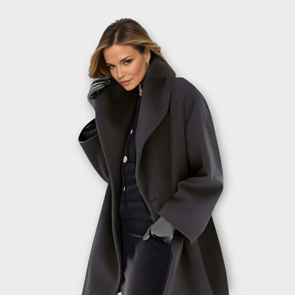 Thalia Shawl Collar Open Front Swing Coat
