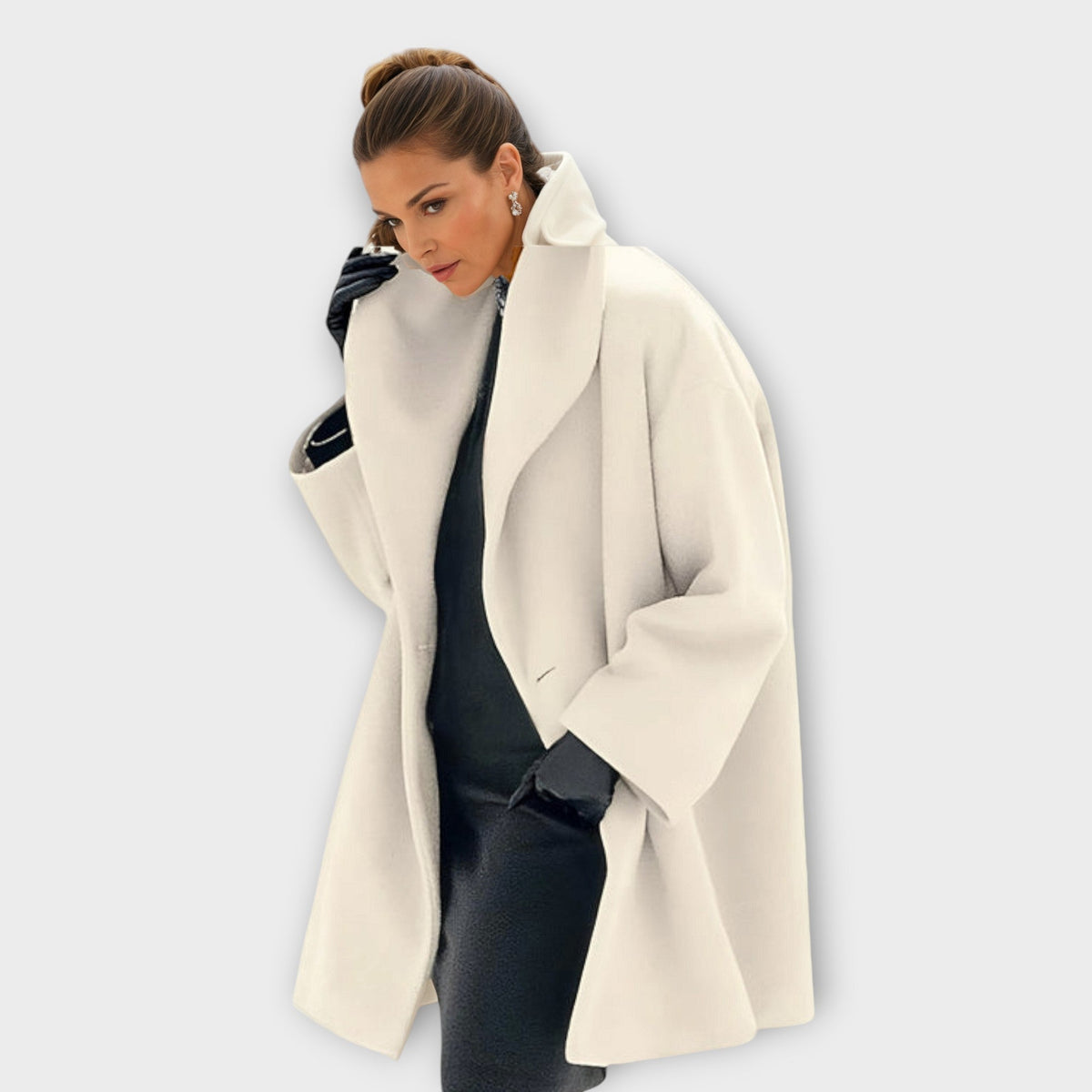 Thalia Shawl Collar Open Front Swing Coat