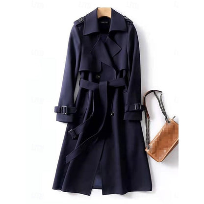 Arabella Belted Double-Breasted Longline Trench Coat