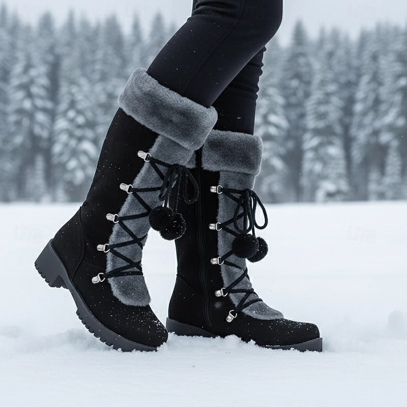 Seraphina Knee High Lace-Up Winter Boots