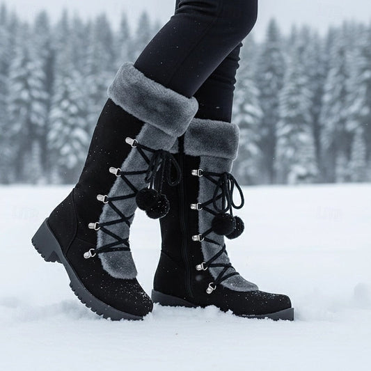 Seraphina Knee High Lace-Up Winter Boots