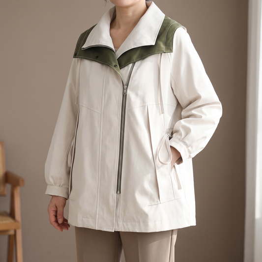 Sylvette Hooded Drawcord Waist Water Repellent Jacket