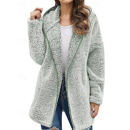 Juliette Relaxed Fit Plush Hooded Coat