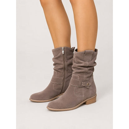 Delphine Slouchy Low Block Heel Ankle Boots