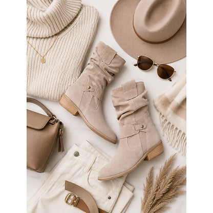 Delphine Slouchy Low Block Heel Ankle Boots