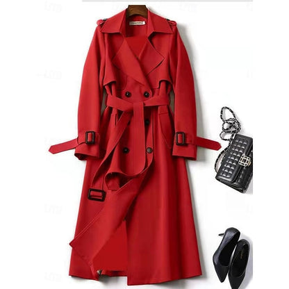 Arabella Belted Double-Breasted Longline Trench Coat