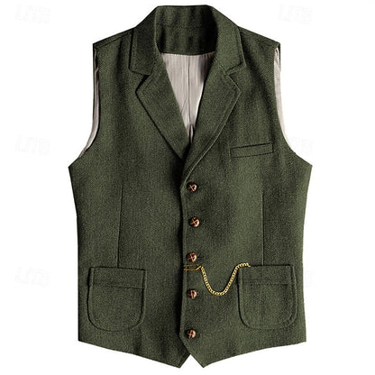 Cecilia Tailored Herringbone Button Front Waistcoat