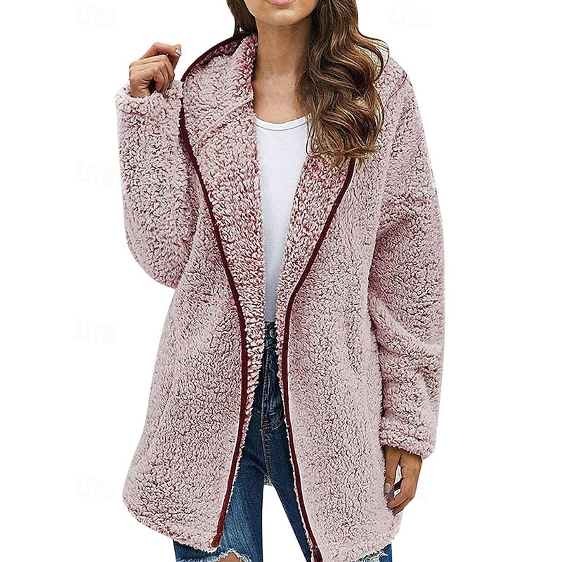 Juliette Relaxed Fit Plush Hooded Coat