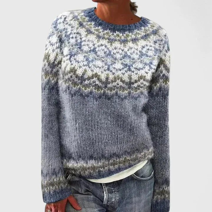 Bryony Fair Isle Crew Neck Knit Jumper