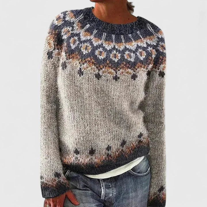 Bryony Fair Isle Crew Neck Knit Jumper