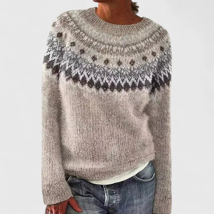 Bryony Fair Isle Crew Neck Knit Jumper