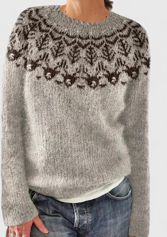 Bryony Fair Isle Crew Neck Knit Jumper