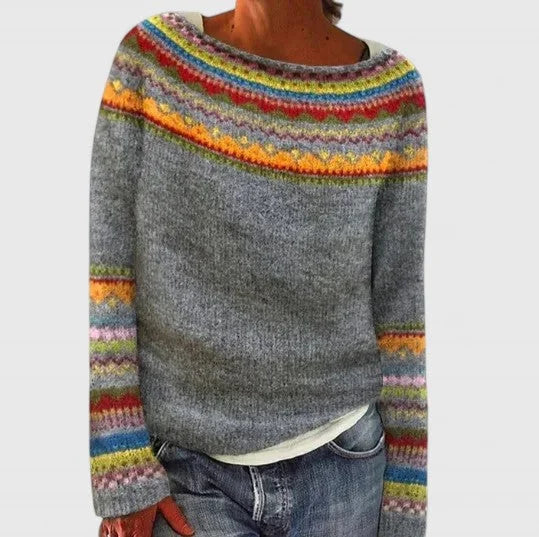 Bryony Fair Isle Crew Neck Knit Jumper