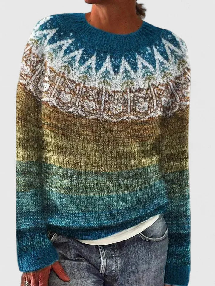 Bryony Fair Isle Crew Neck Knit Jumper