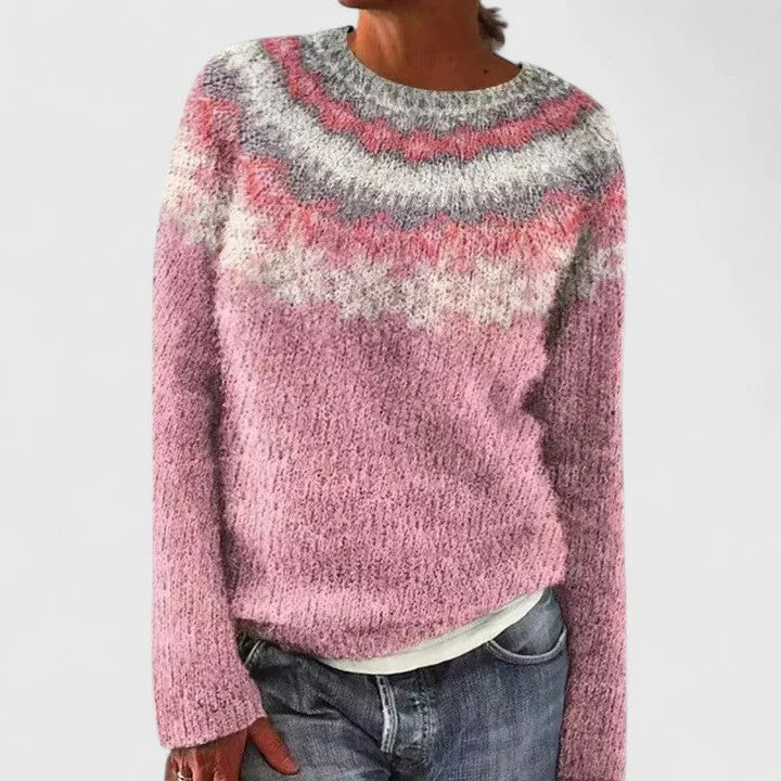 Bryony Fair Isle Crew Neck Knit Jumper