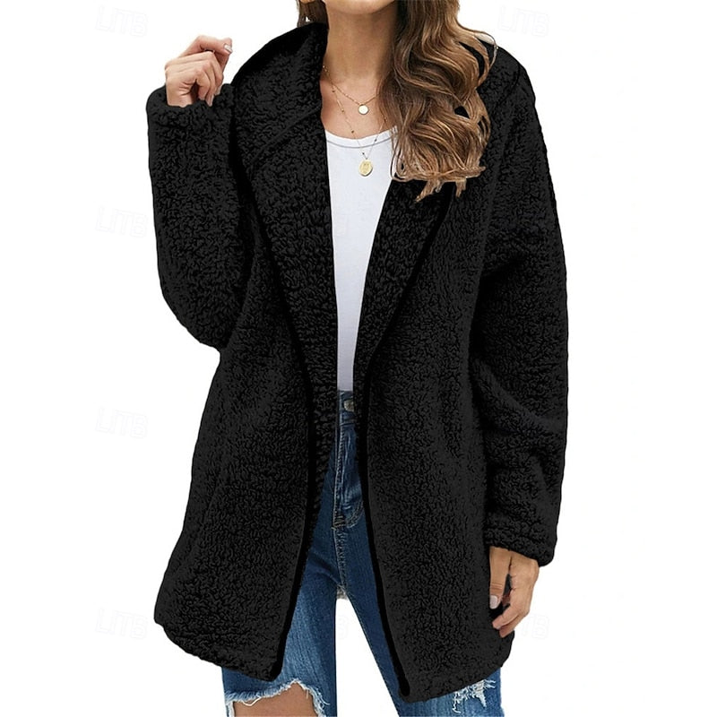 Juliette Relaxed Fit Plush Hooded Coat
