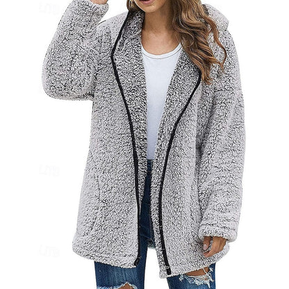 Juliette Relaxed Fit Plush Hooded Coat