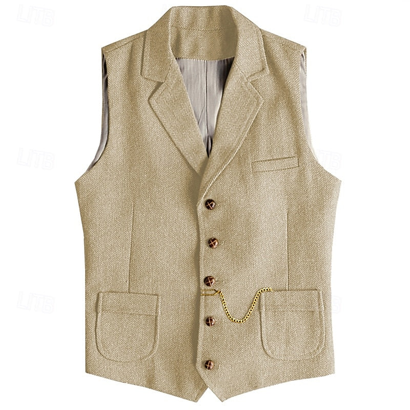 Cecilia Tailored Herringbone Button Front Waistcoat