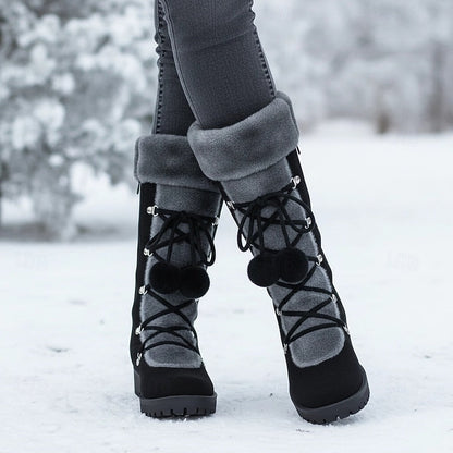 Seraphina Knee High Lace-Up Winter Boots