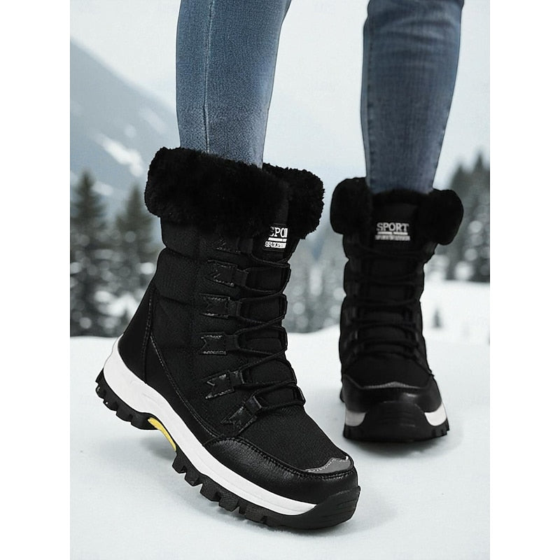 Natalia Plush Lined Lace-Up Winter Boots