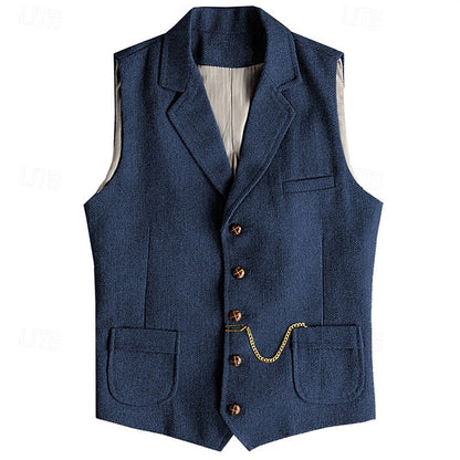 Cecilia Tailored Herringbone Button Front Waistcoat