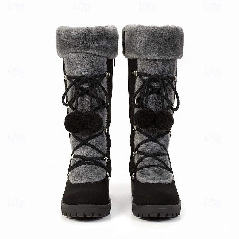 Seraphina Knee High Lace-Up Winter Boots