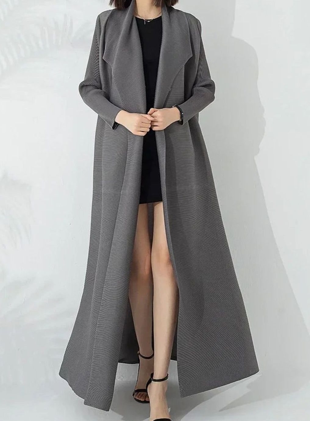 Leonnie Belted Funnel Neck A-Line Maxi Coat