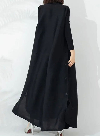 Leonnie Belted Funnel Neck A-Line Maxi Coat