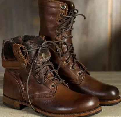 Alina Lace-Up Mid-Calf Combat Boots