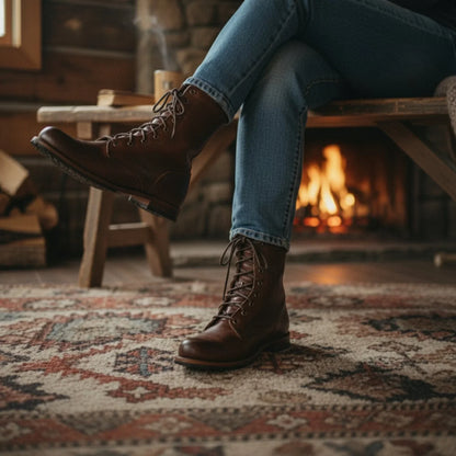 Alina Lace-Up Mid-Calf Combat Boots