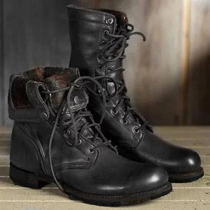 Alina Lace-Up Mid-Calf Combat Boots