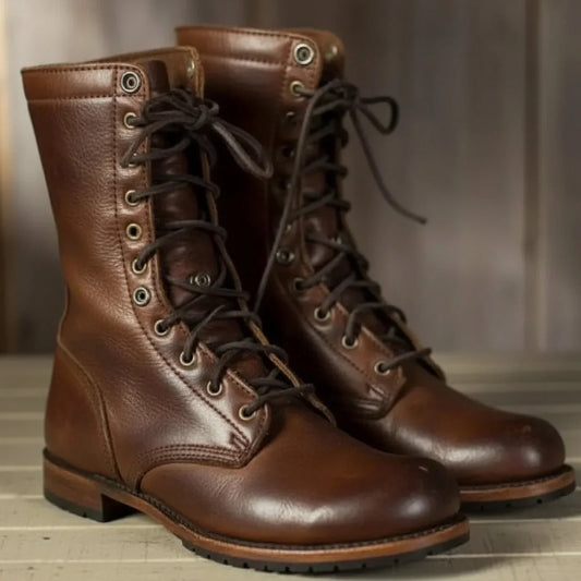 Alina Lace-Up Mid-Calf Combat Boots