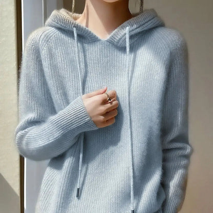 Rosalie Cashmere Mink Blend Hooded Knit Jumper