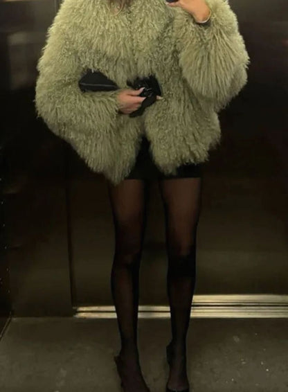 Adelina Shaggy Faux Fur Short Jacket