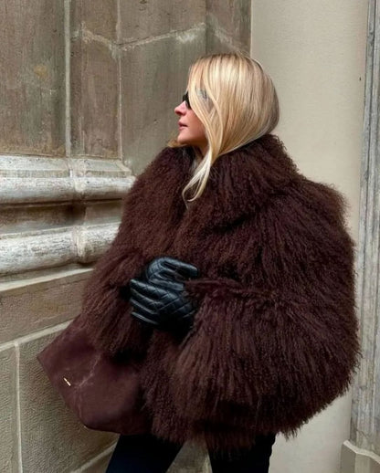 Adelina Shaggy Faux Fur Short Jacket