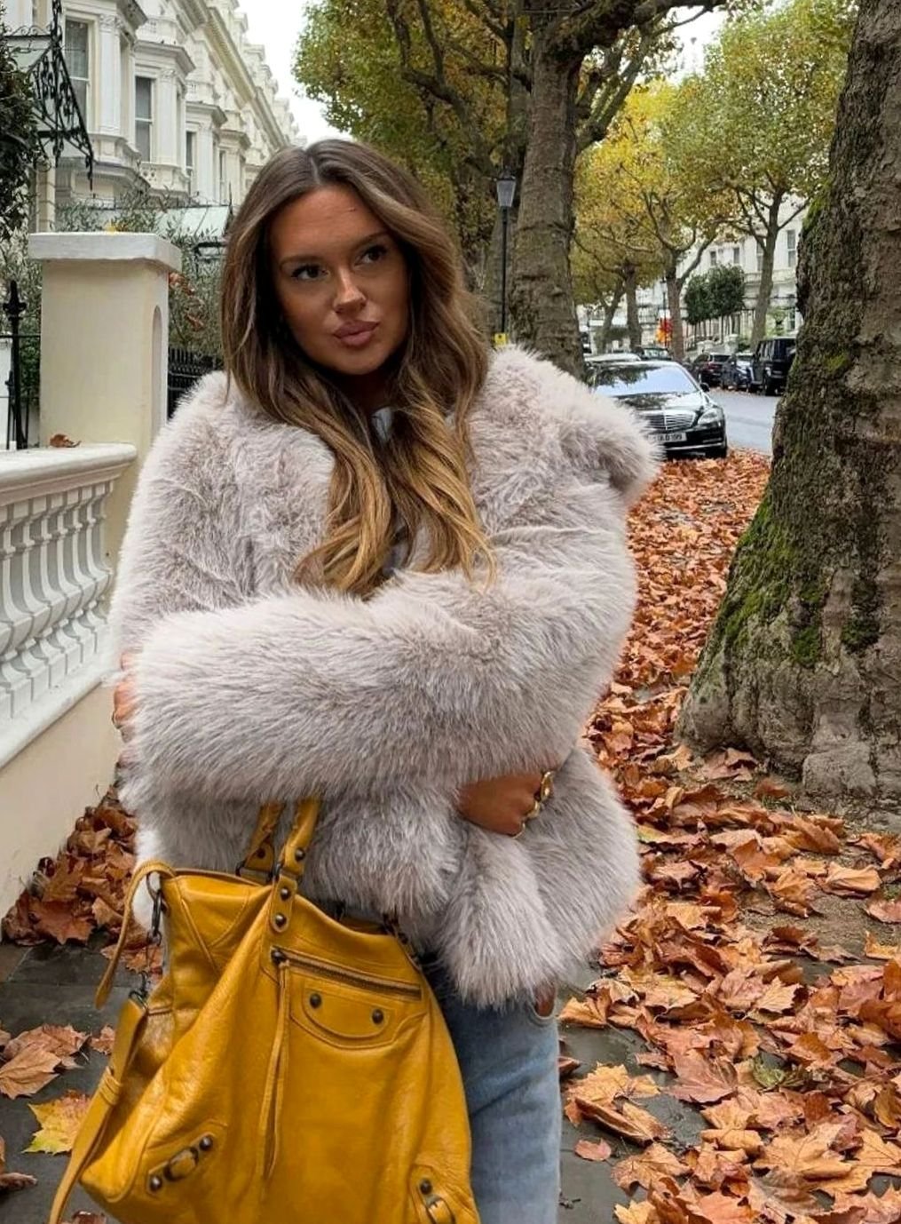 Adelina Shaggy Faux Fur Short Jacket
