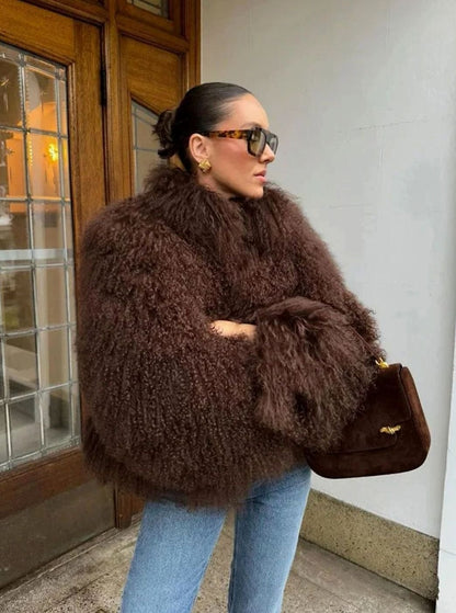 Adelina Shaggy Faux Fur Short Jacket