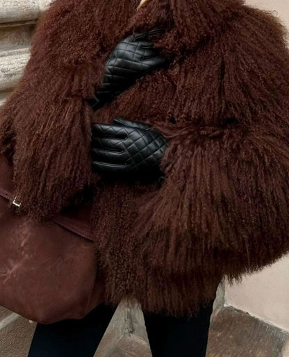 Adelina Shaggy Faux Fur Short Jacket