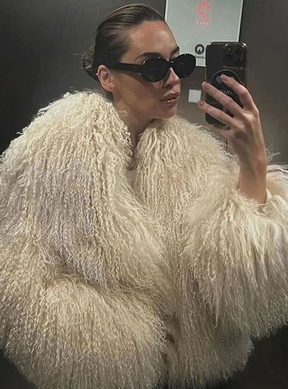 Adelina Shaggy Faux Fur Short Jacket