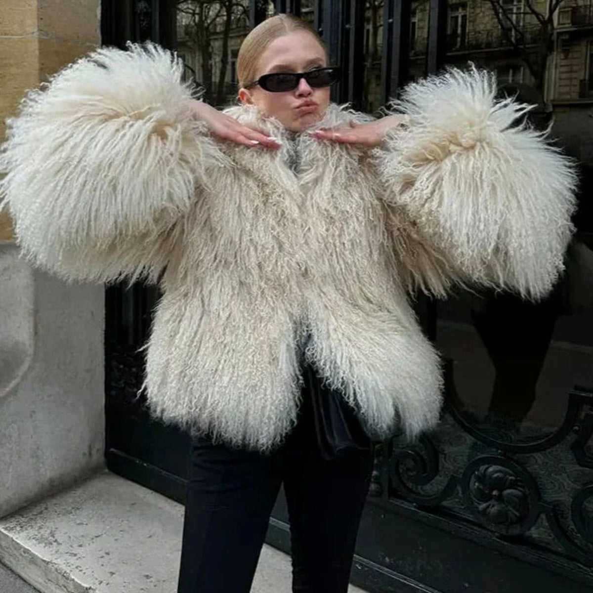 Adelina Shaggy Faux Fur Short Jacket