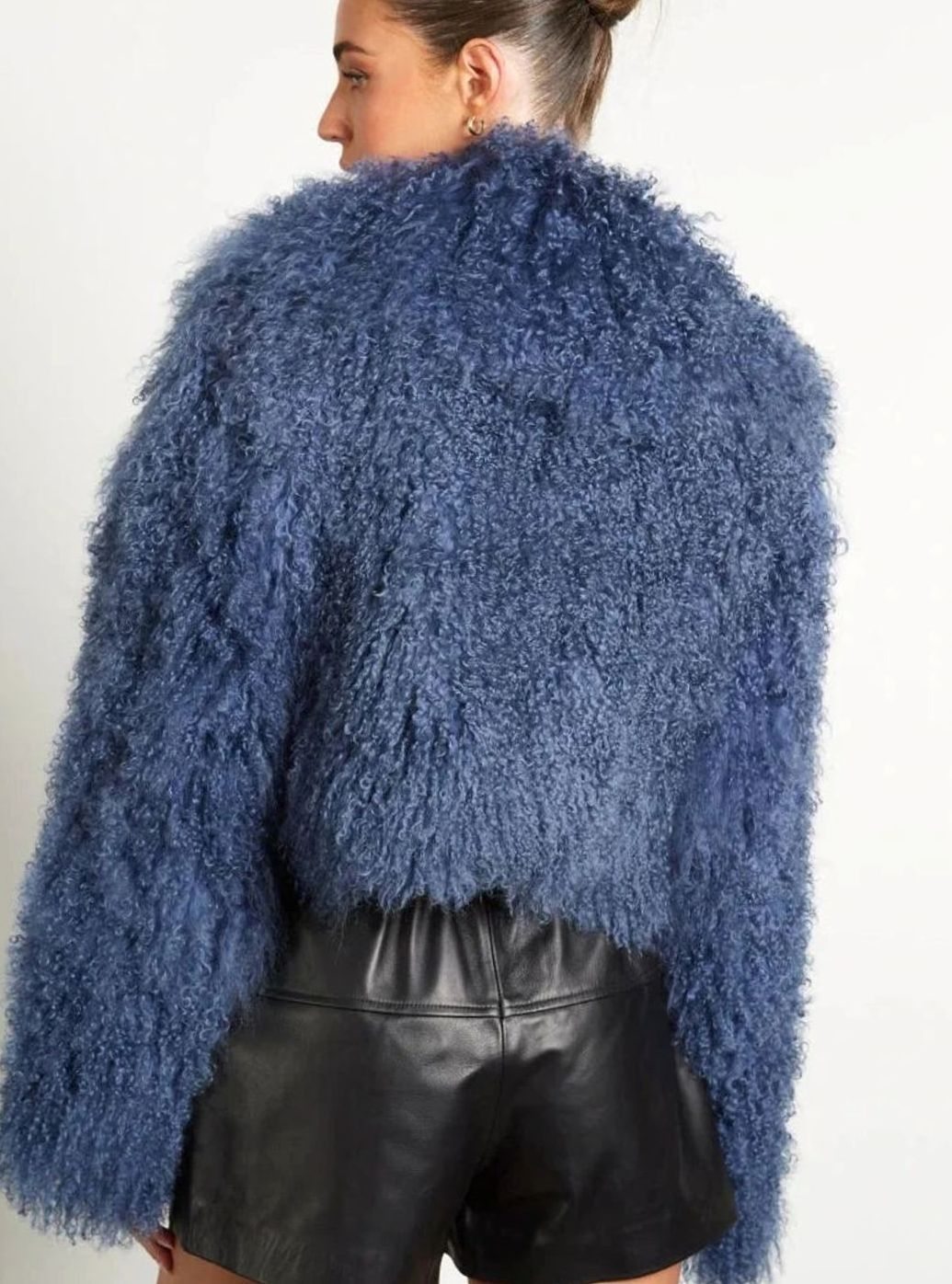 Floriane Cropped Oversized Teddy Faux Fur Jacket