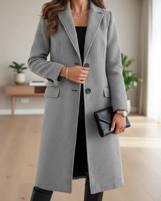 Daria Notched Lapel Single-Breasted Tailored Coat