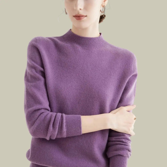 Lucia Merino Wool Mock Neck Knit Jumper