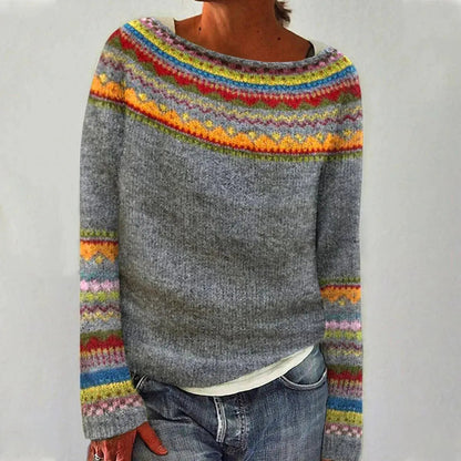 Matilda Relaxed Fit Nordic Boat Neck Jumper