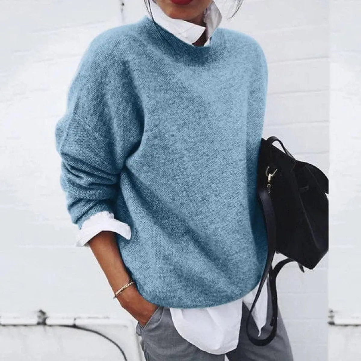 Amelia Oversized Crew Neck Knit Jumper