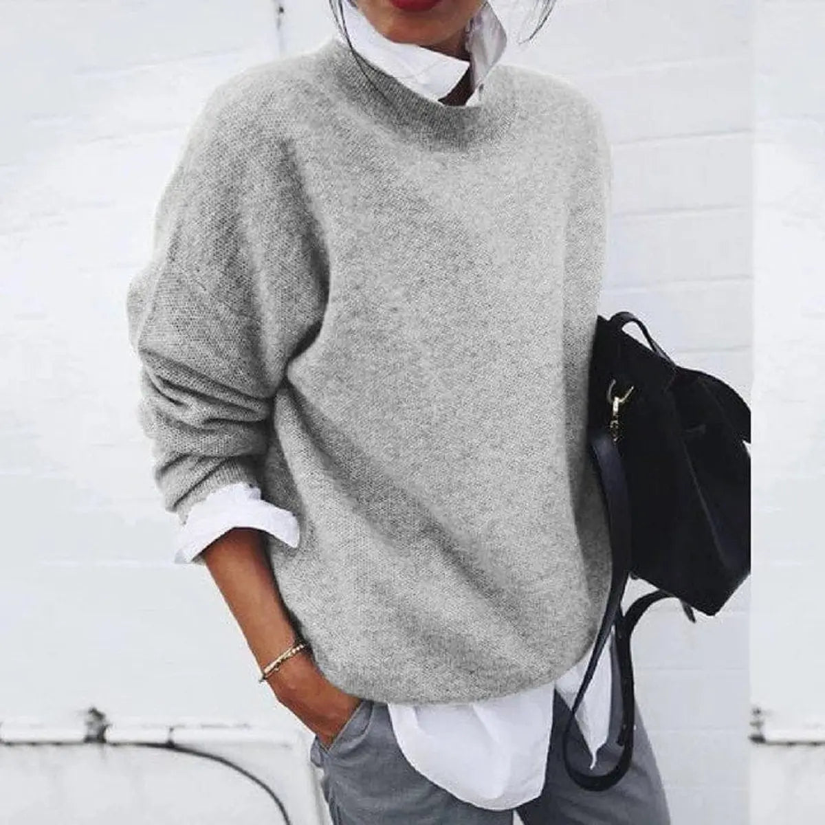 Amelia Oversized Crew Neck Knit Jumper